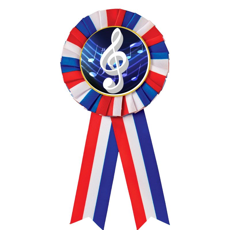 RED/WHITE/BLUE MYLAR ROSETTES