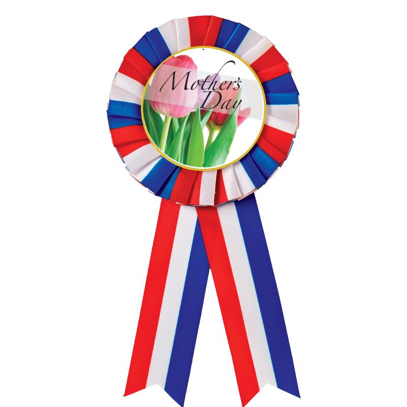 RED/WHITE/BLUE MYLAR ROSETTES