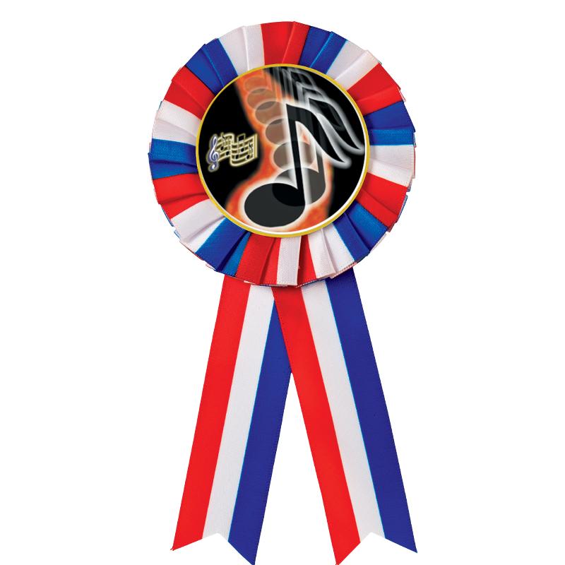 RED/WHITE/BLUE MYLAR ROSETTES