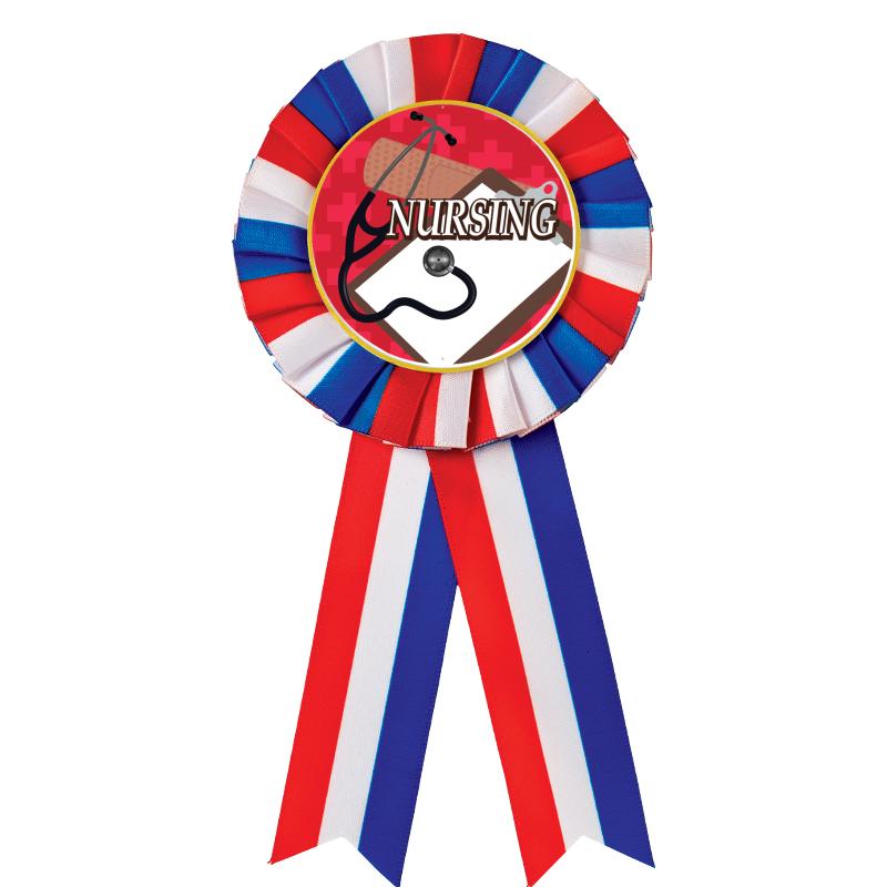 RED/WHITE/BLUE MYLAR ROSETTES