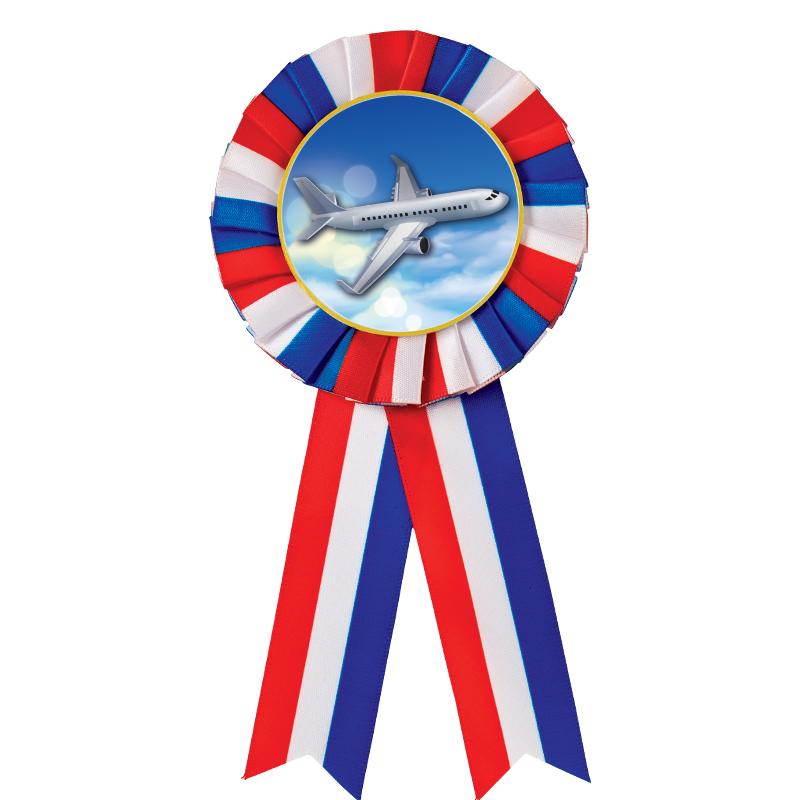 RED/WHITE/BLUE MYLAR ROSETTES