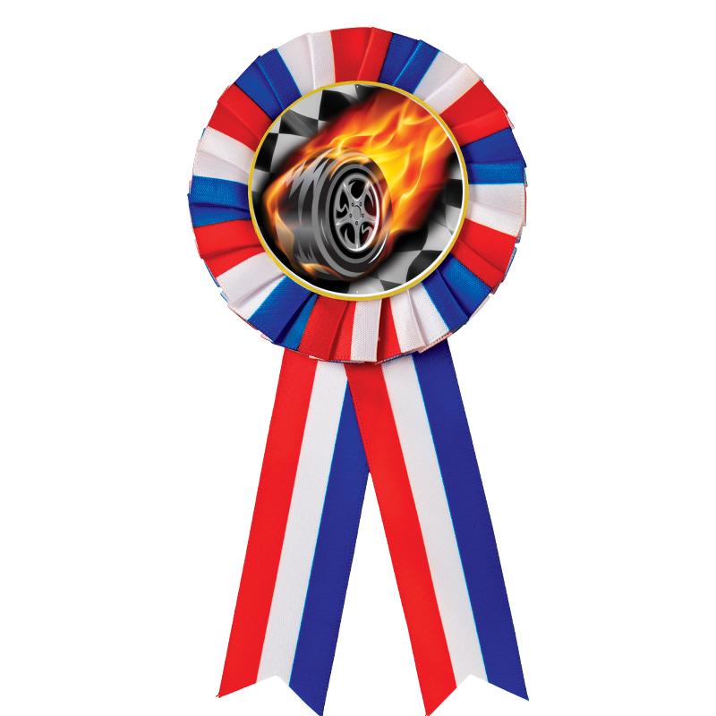 RED/WHITE/BLUE MYLAR ROSETTES