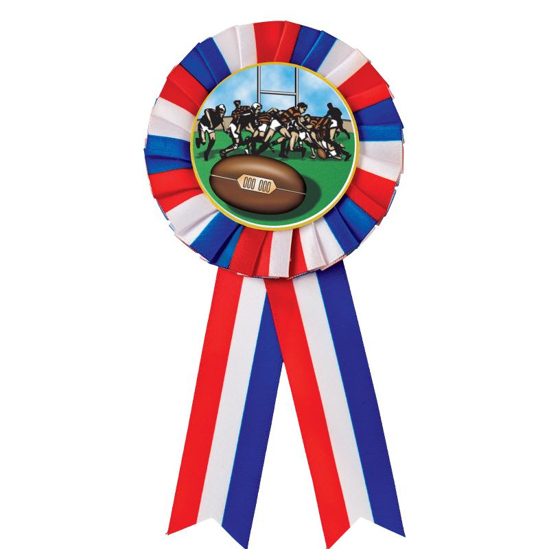 RED/WHITE/BLUE MYLAR ROSETTES