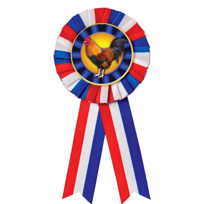 RED/WHITE/BLUE MYLAR ROSETTES