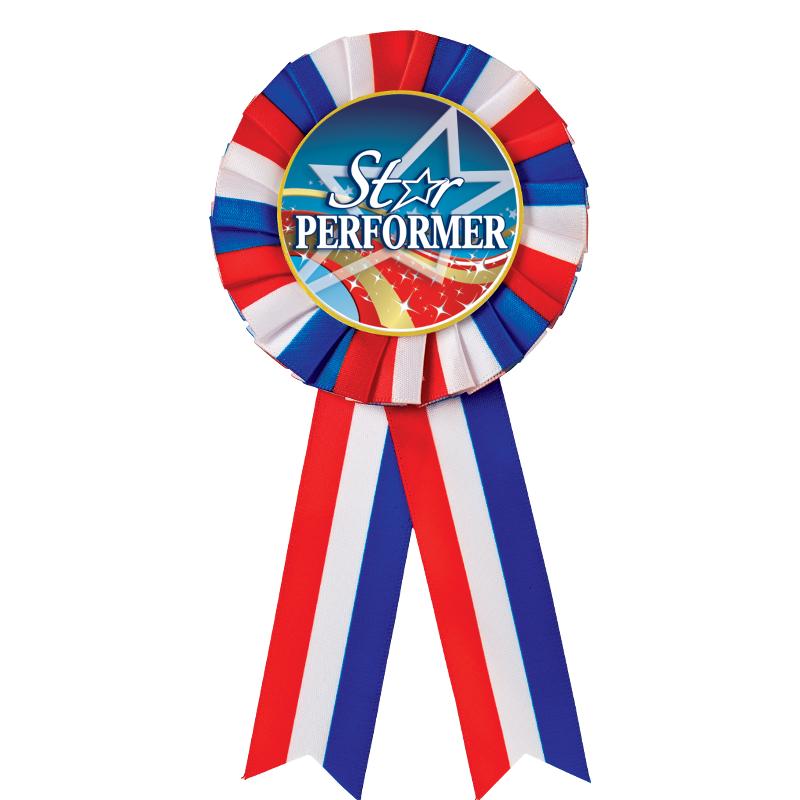 RED/WHITE/BLUE MYLAR ROSETTES