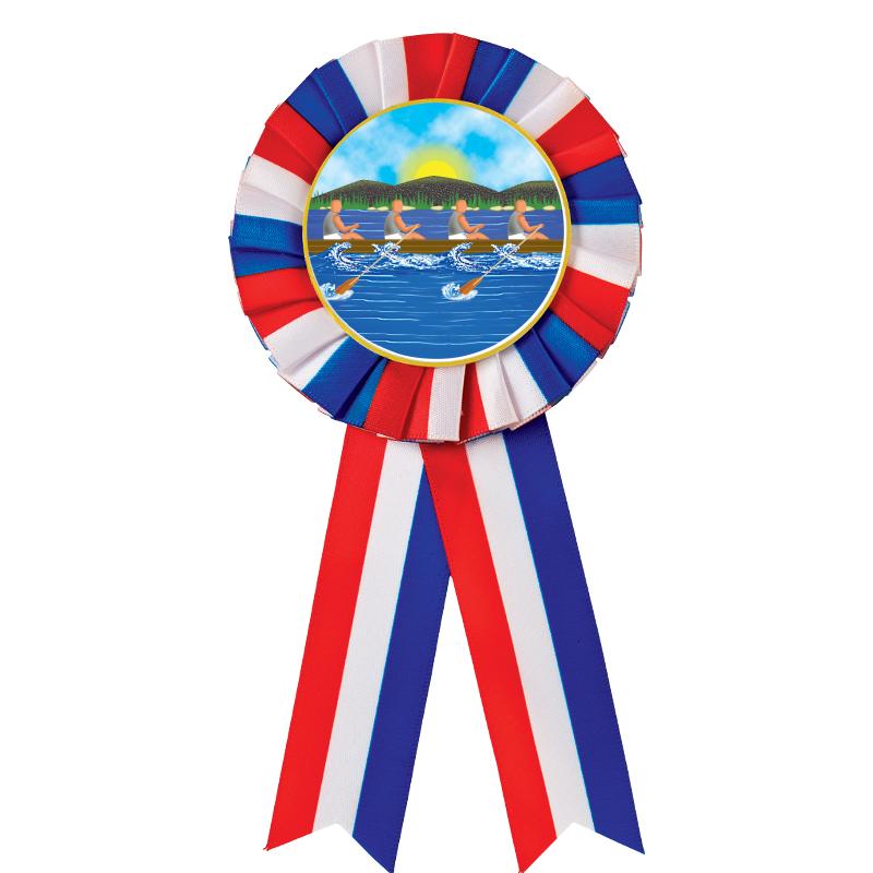 RED/WHITE/BLUE MYLAR ROSETTES
