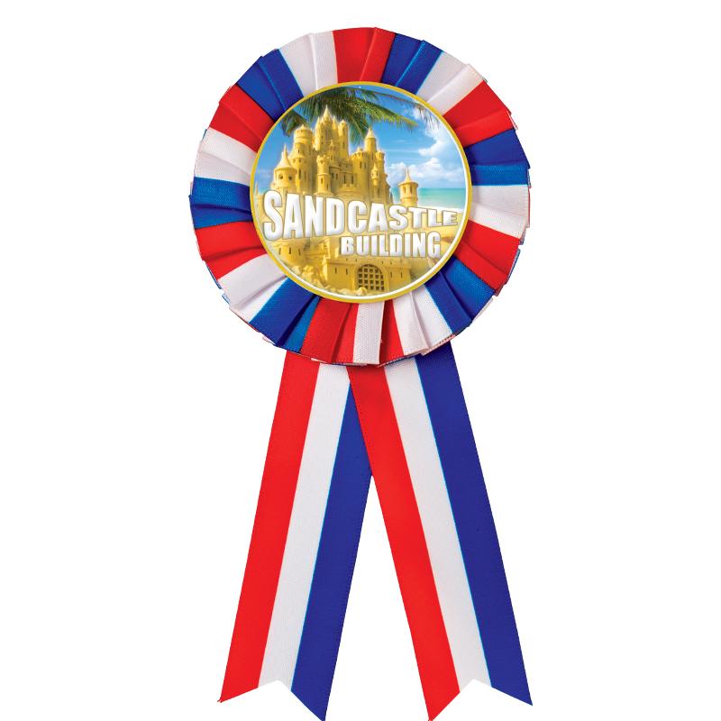 RED/WHITE/BLUE MYLAR ROSETTES