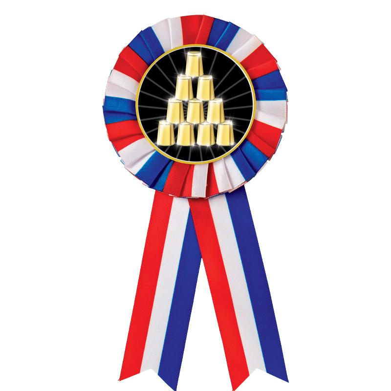 RED/WHITE/BLUE MYLAR ROSETTES
