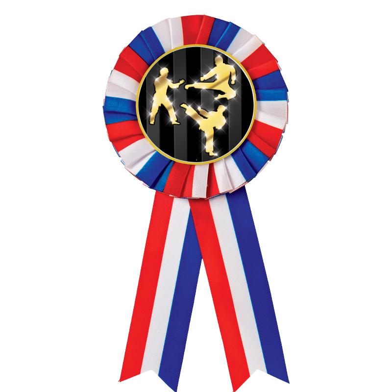 RED/WHITE/BLUE MYLAR ROSETTES