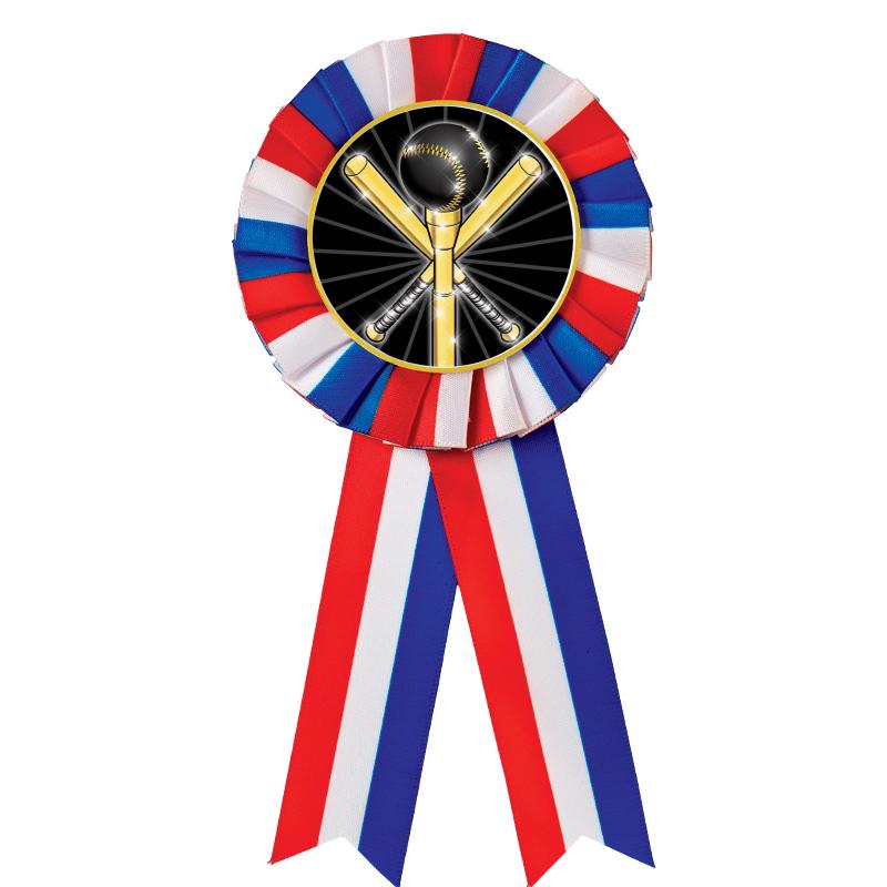 RED/WHITE/BLUE MYLAR ROSETTES