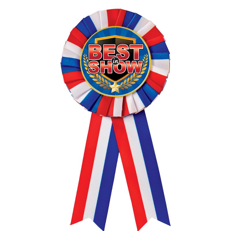 RED/WHITE/BLUE MYLAR ROSETTES