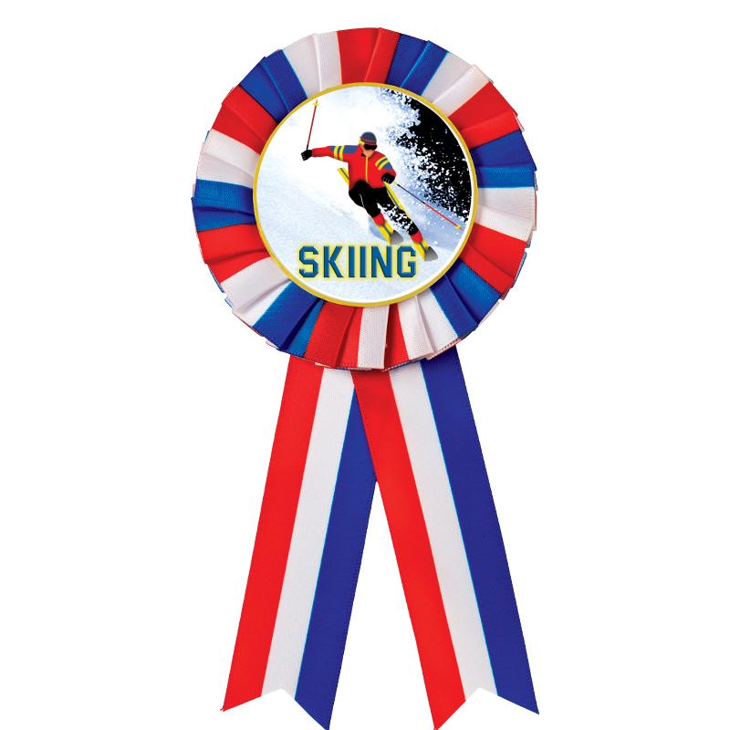 RED/WHITE/BLUE MYLAR ROSETTES