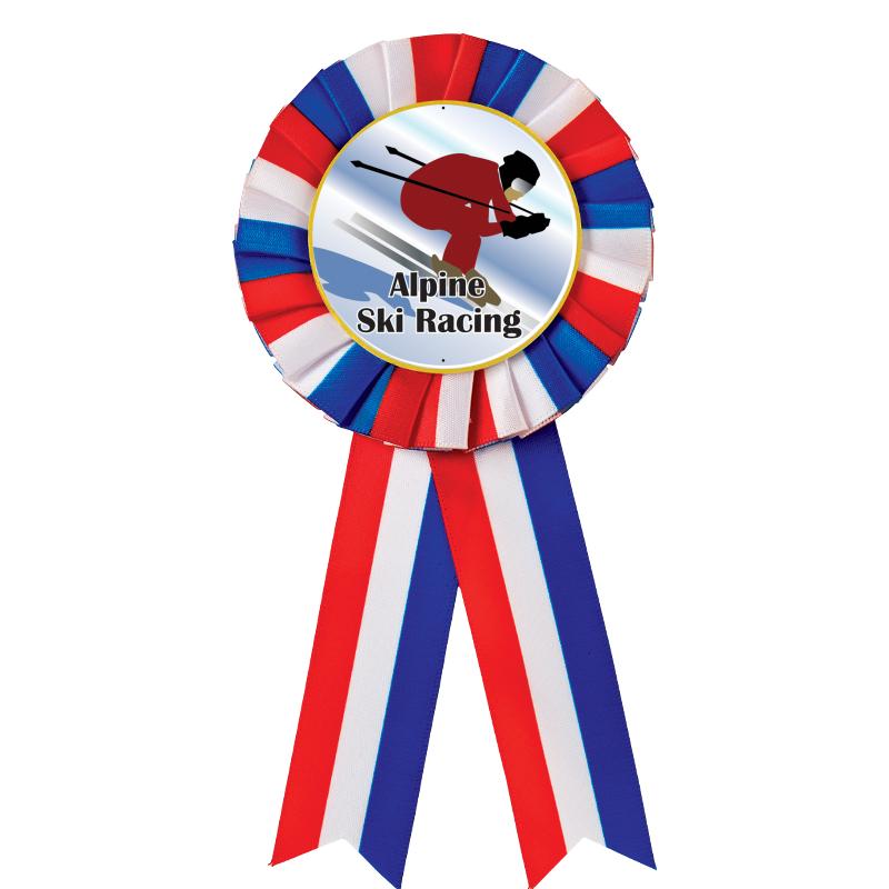 RED/WHITE/BLUE MYLAR ROSETTES
