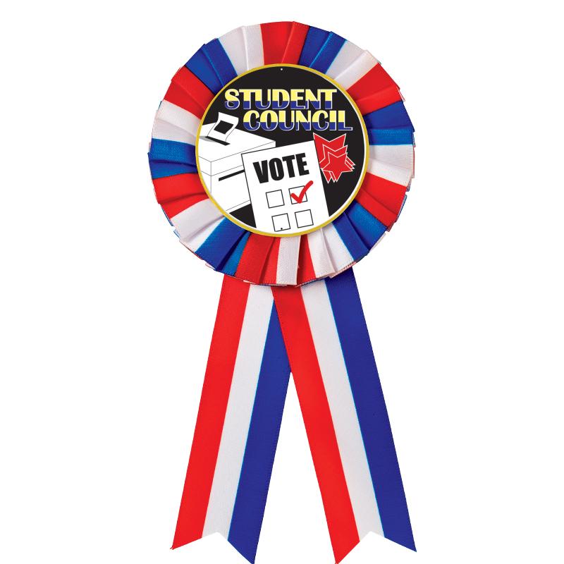 RED/WHITE/BLUE MYLAR ROSETTES