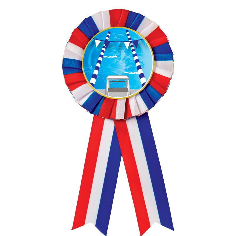 RED/WHITE/BLUE MYLAR ROSETTES