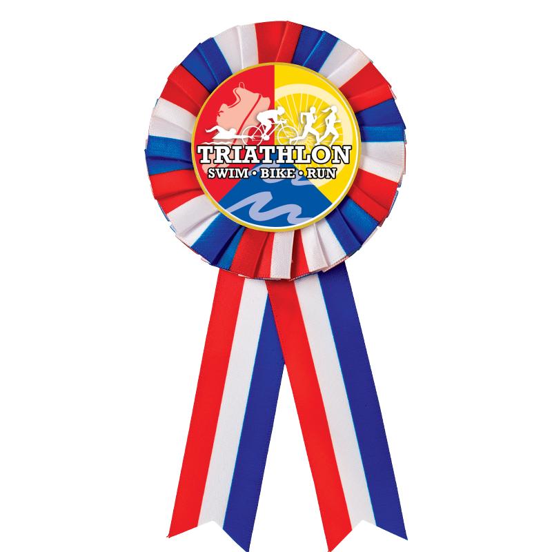 RED/WHITE/BLUE MYLAR ROSETTES