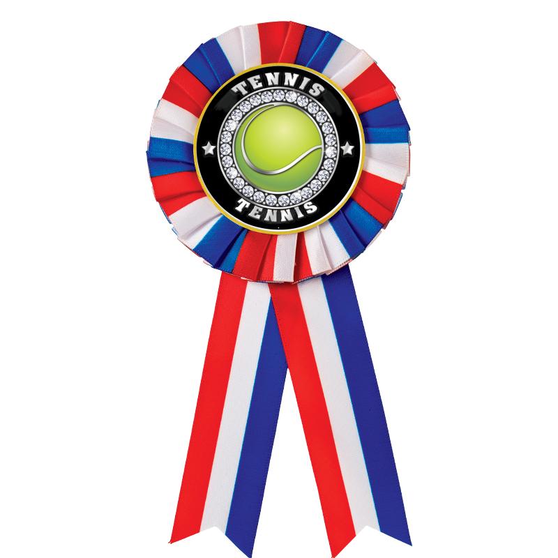 RED/WHITE/BLUE MYLAR ROSETTES