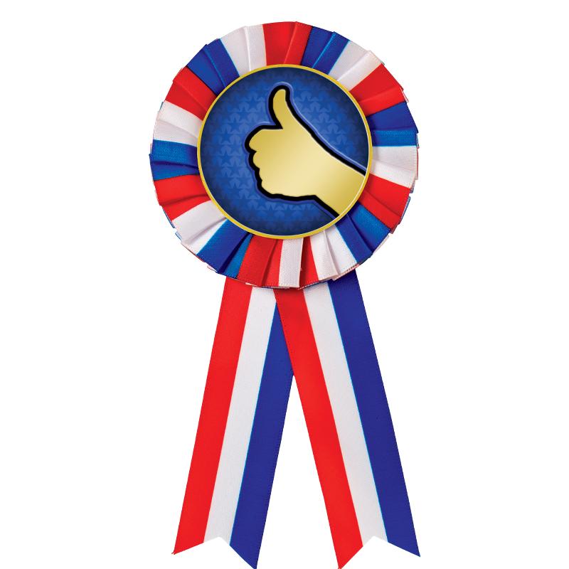 RED/WHITE/BLUE MYLAR ROSETTES