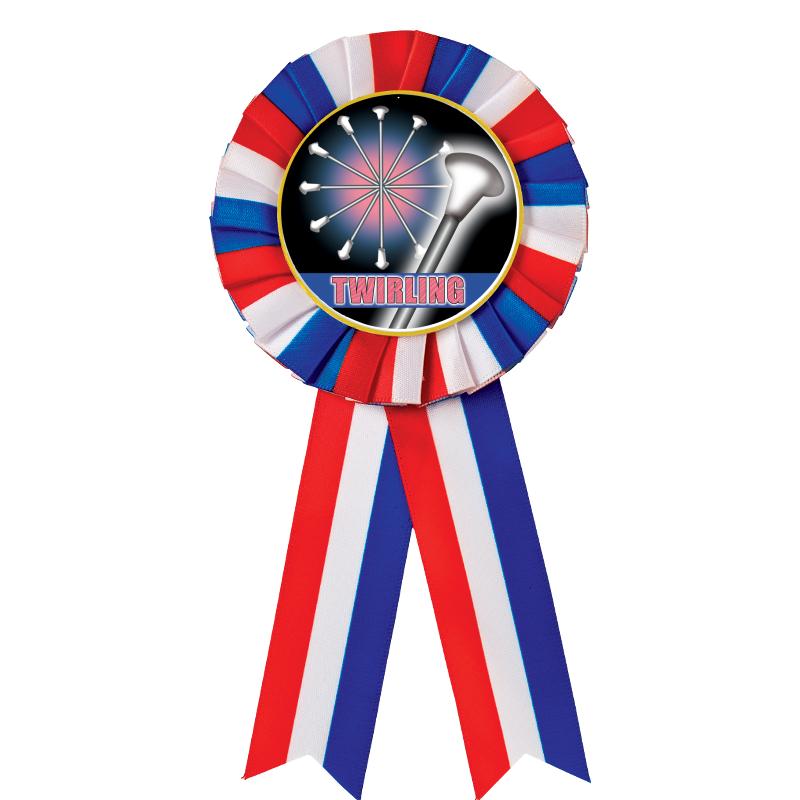 RED/WHITE/BLUE MYLAR ROSETTES