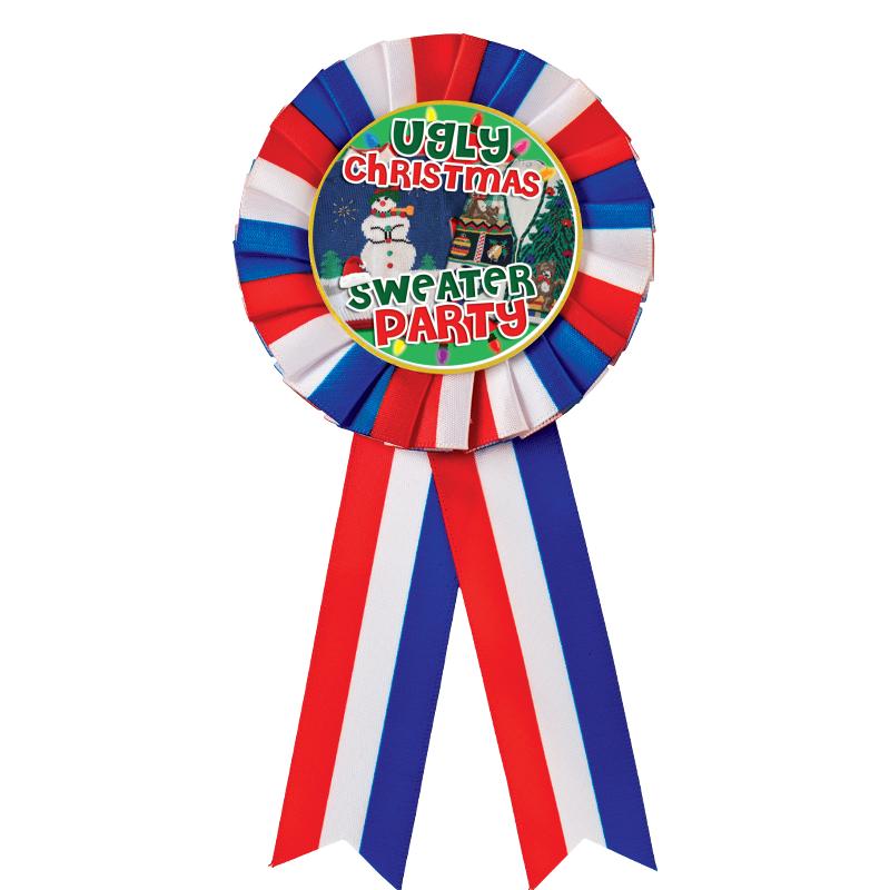 RED/WHITE/BLUE MYLAR ROSETTES