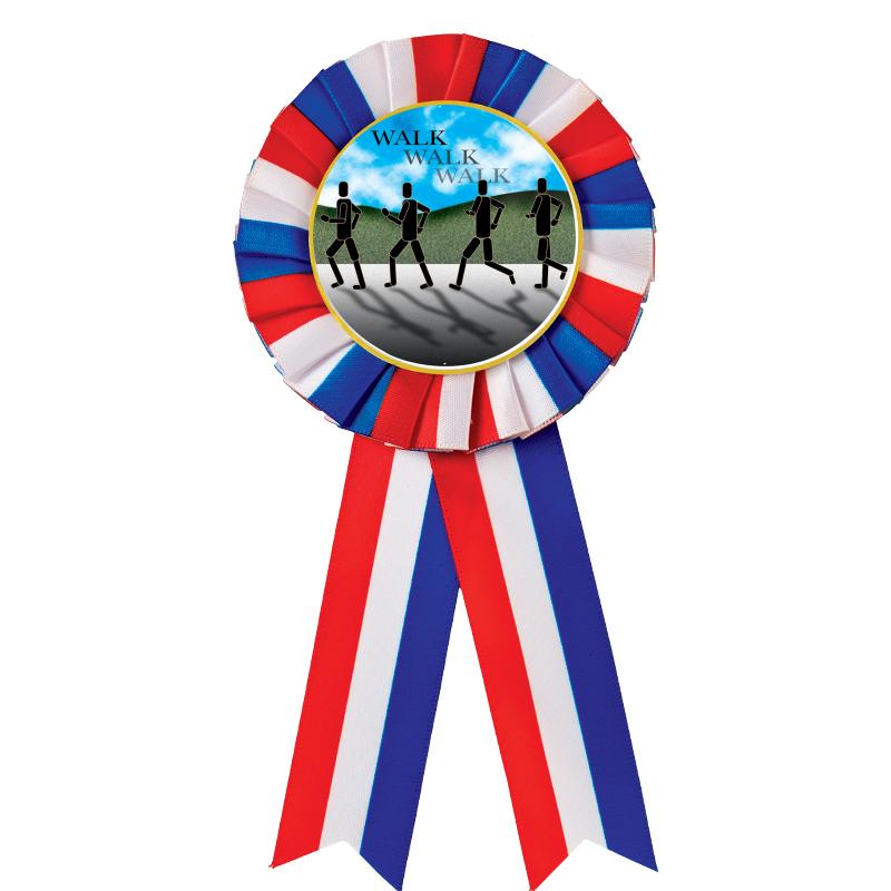 RED/WHITE/BLUE MYLAR ROSETTES