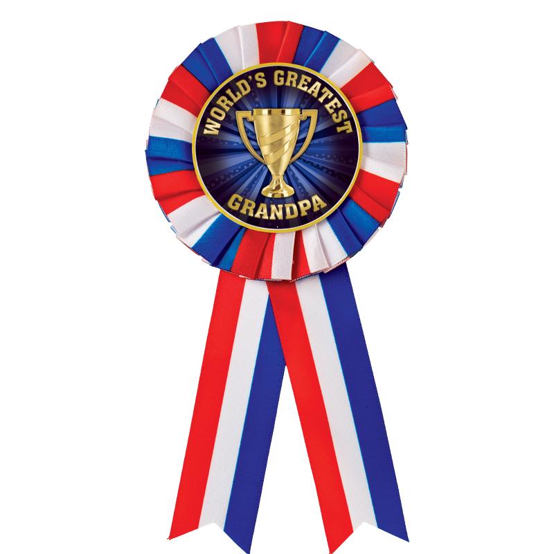 RED/WHITE/BLUE MYLAR ROSETTES