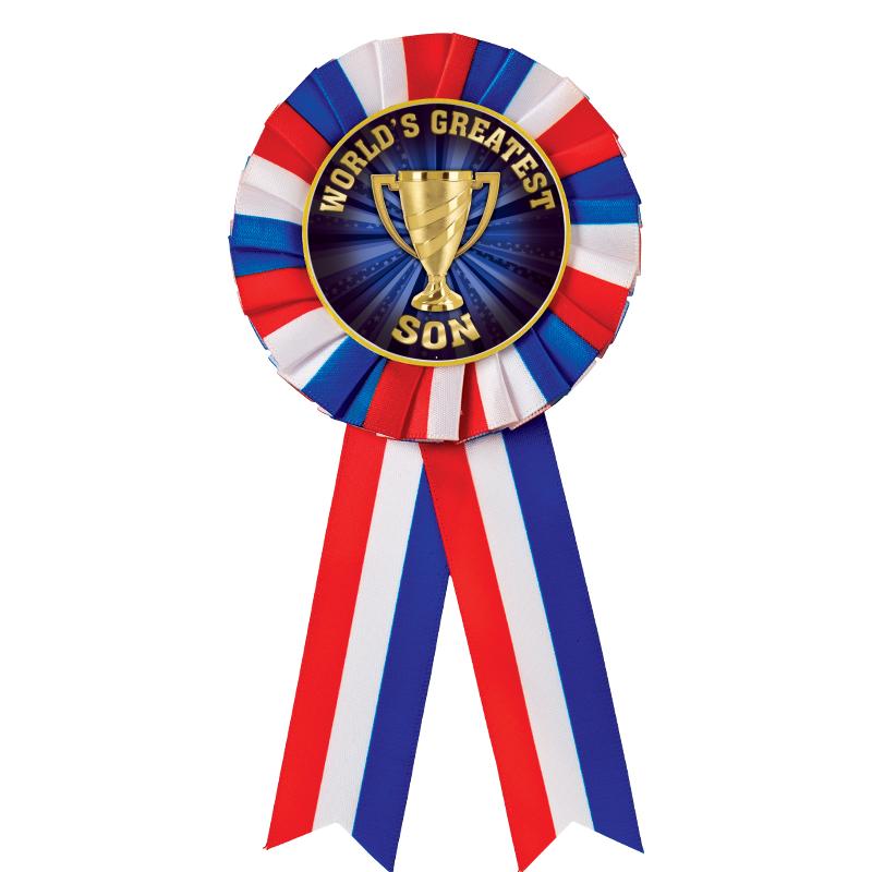 RED/WHITE/BLUE MYLAR ROSETTES