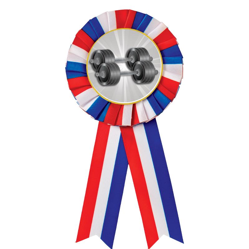 RED/WHITE/BLUE MYLAR ROSETTES