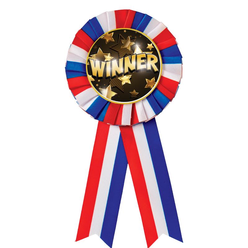 RED/WHITE/BLUE MYLAR ROSETTES
