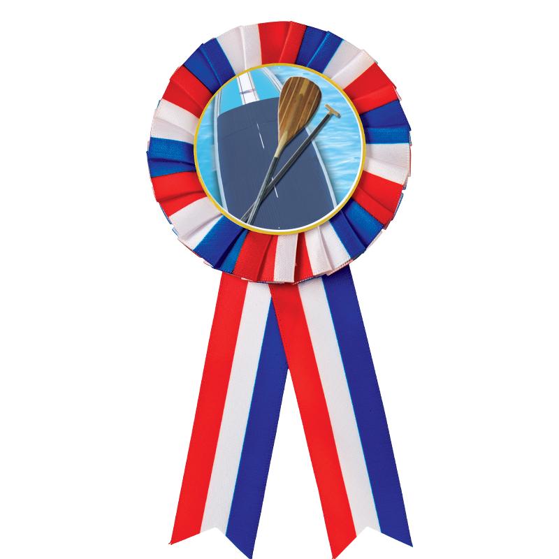 RED/WHITE/BLUE MYLAR ROSETTES