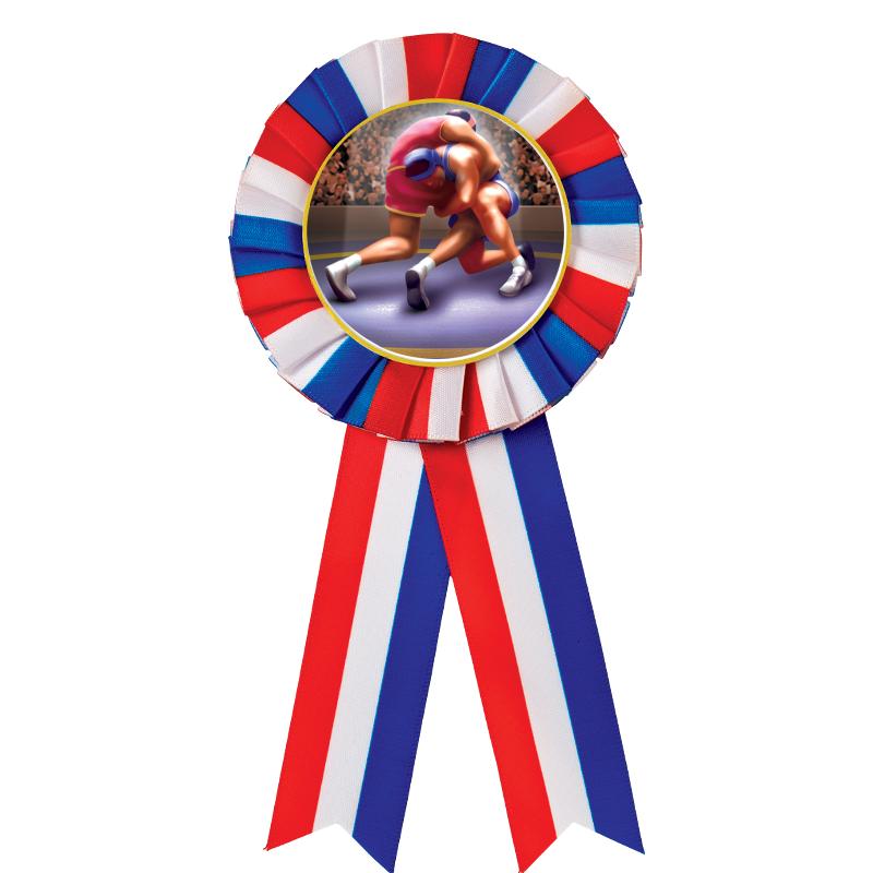 RED/WHITE/BLUE MYLAR ROSETTES