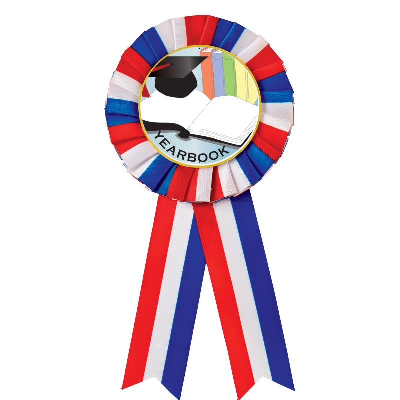 RED/WHITE/BLUE MYLAR ROSETTES