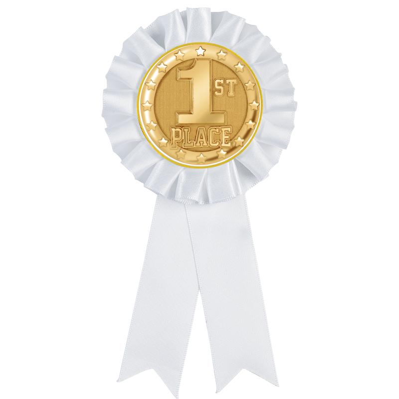 WHITE MYLAR ROSETTES