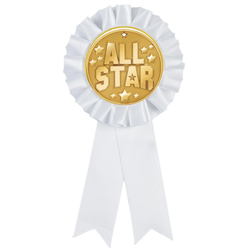 WHITE MYLAR ROSETTES