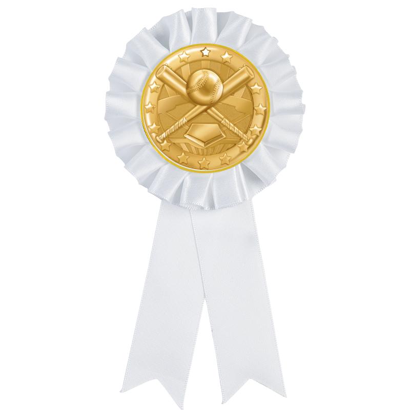 WHITE MYLAR ROSETTES