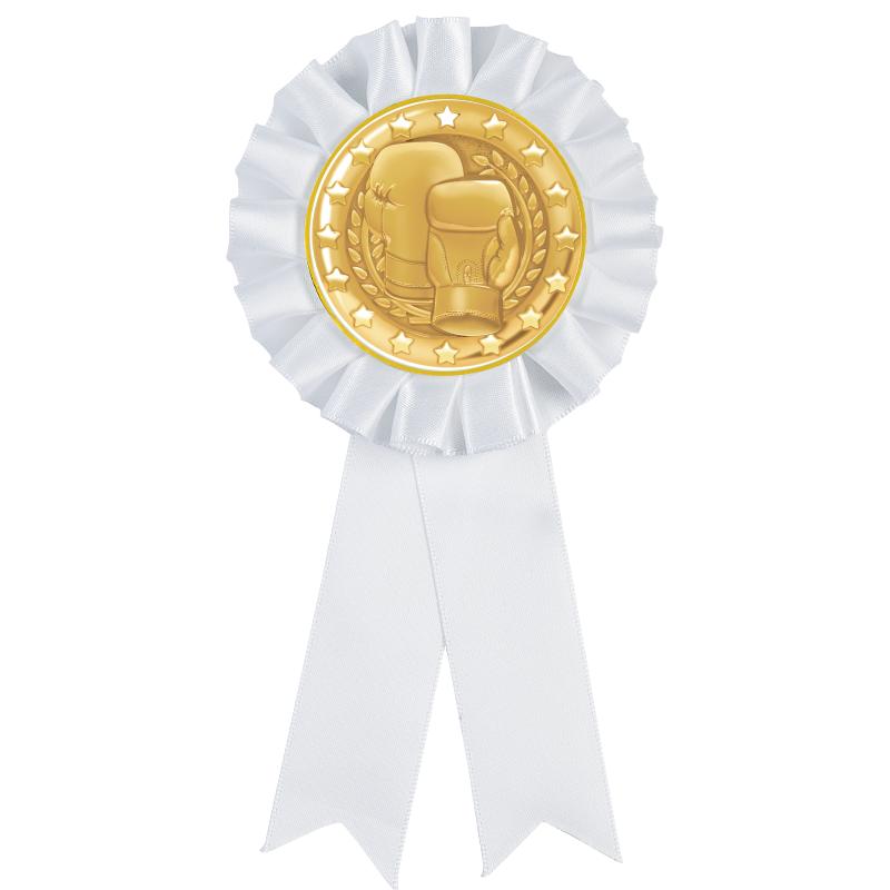 WHITE MYLAR ROSETTES