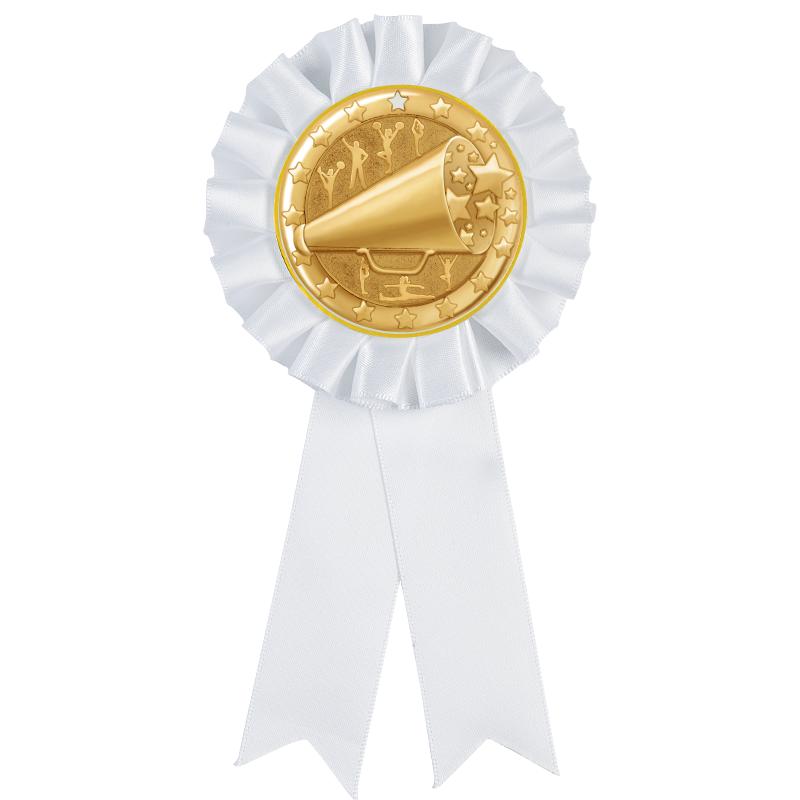 WHITE MYLAR ROSETTES