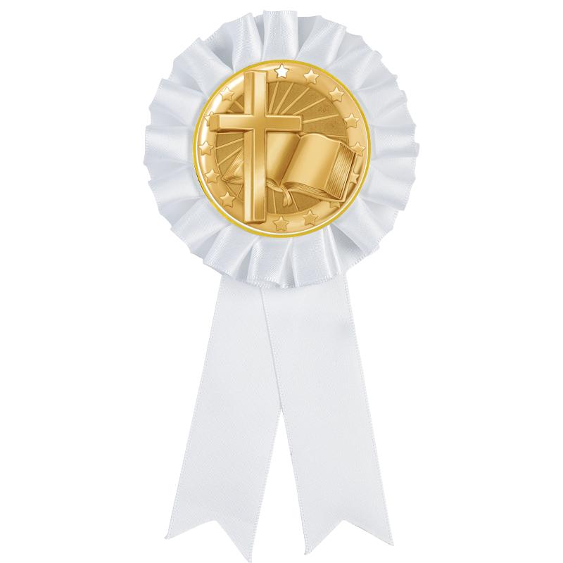 WHITE MYLAR ROSETTES