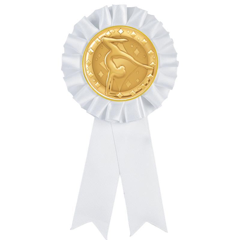 WHITE MYLAR ROSETTES