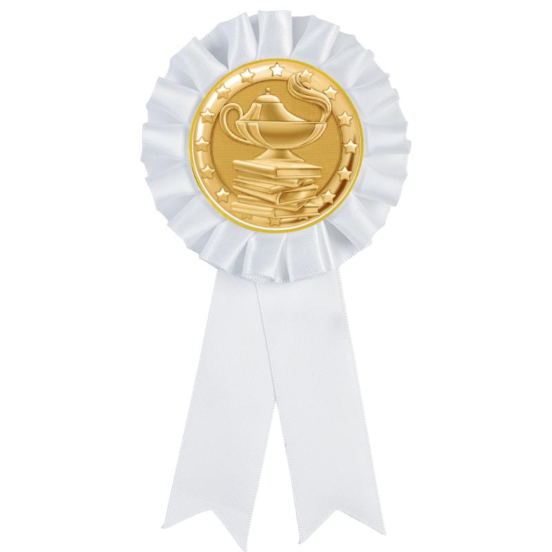 WHITE MYLAR ROSETTES