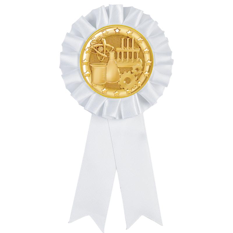 WHITE MYLAR ROSETTES