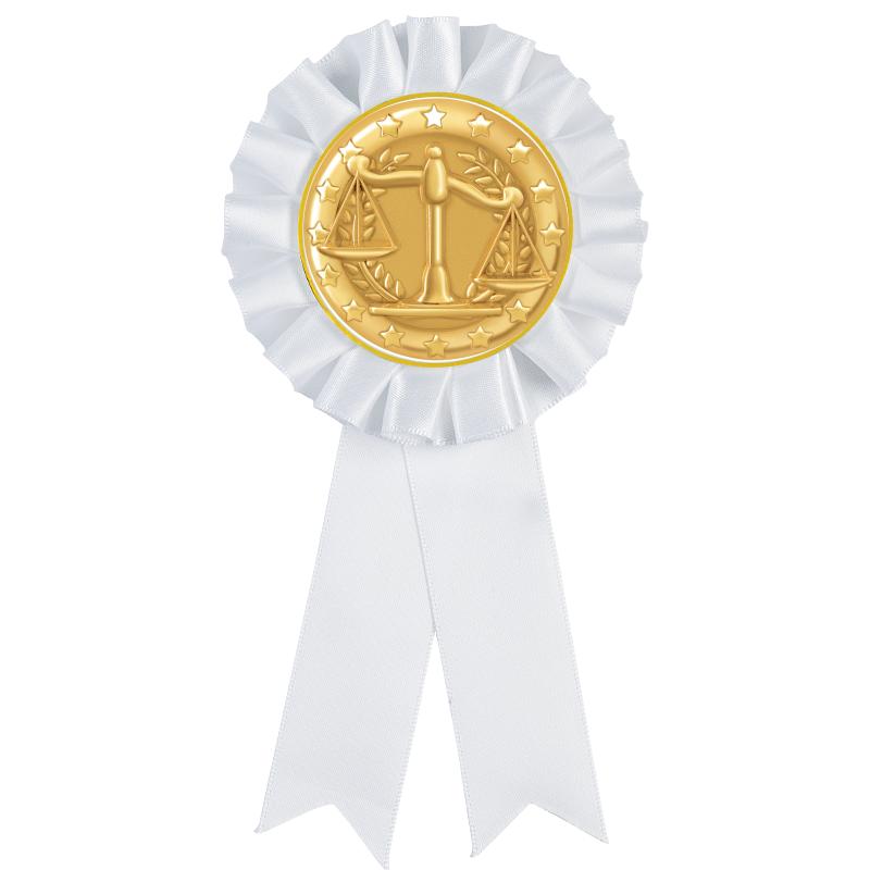 WHITE MYLAR ROSETTES