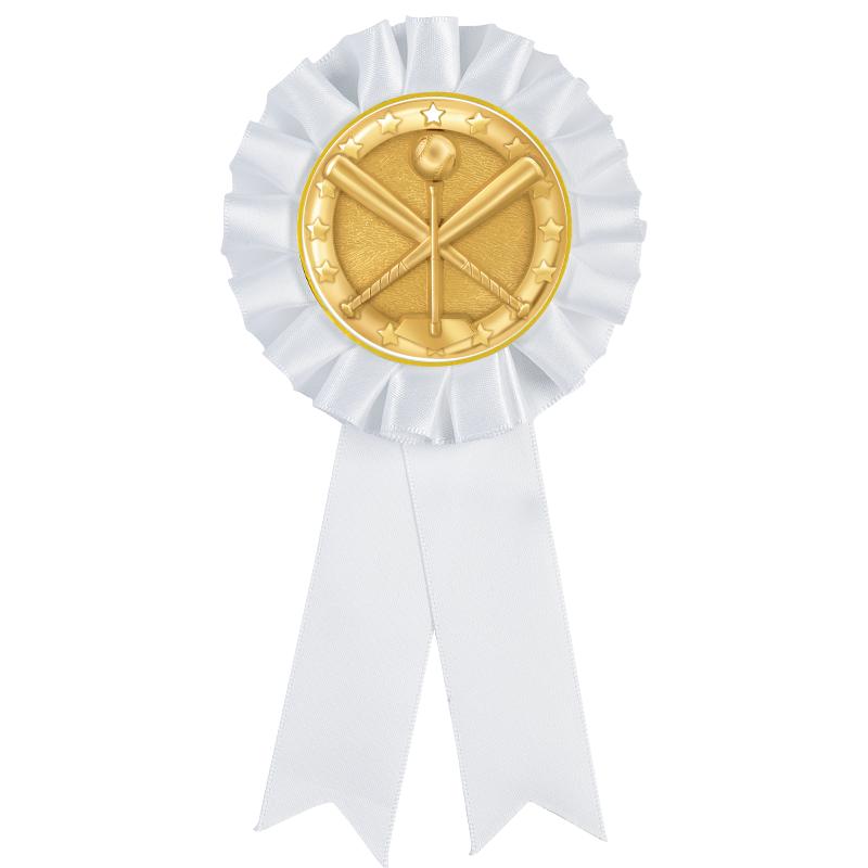 WHITE MYLAR ROSETTES