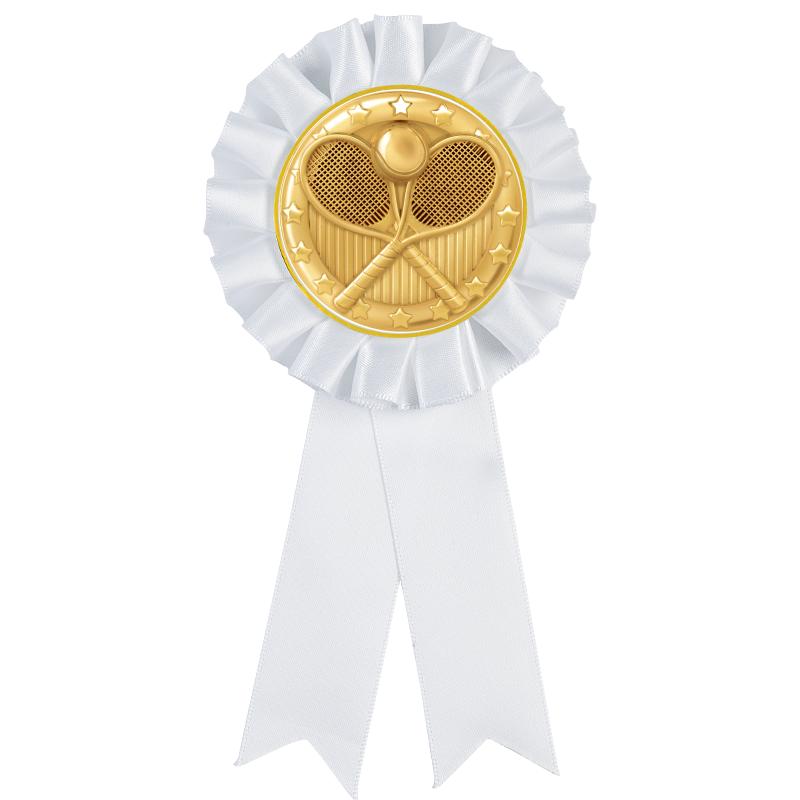 WHITE MYLAR ROSETTES