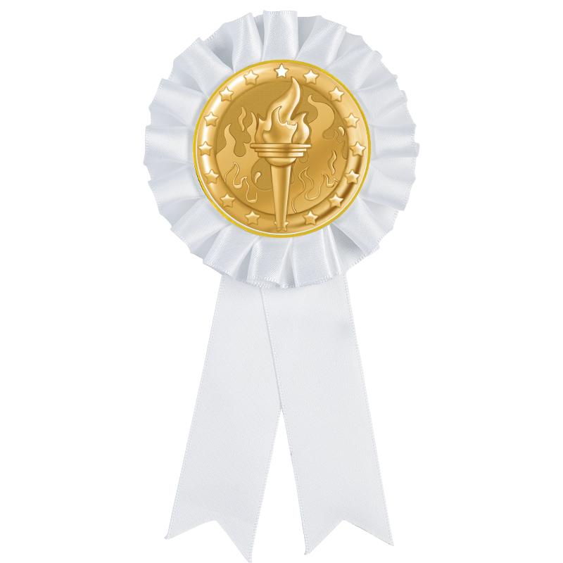 WHITE MYLAR ROSETTES