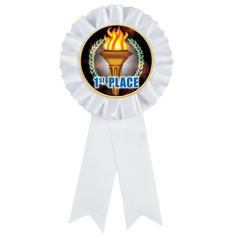 WHITE MYLAR ROSETTES