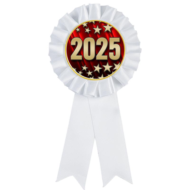 WHITE MYLAR ROSETTES