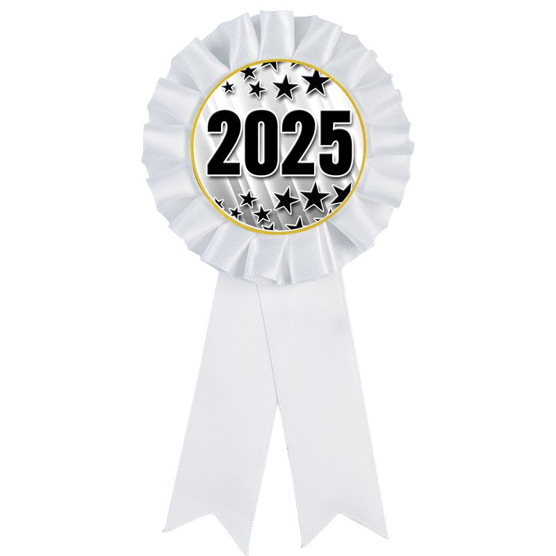 WHITE MYLAR ROSETTES
