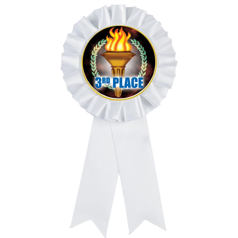 WHITE MYLAR ROSETTES