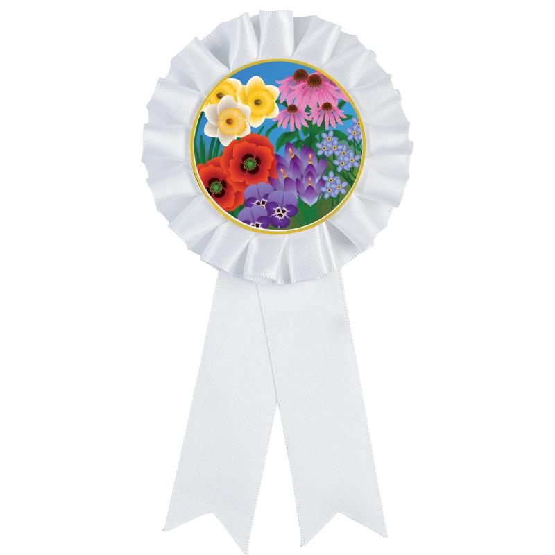 WHITE MYLAR ROSETTES
